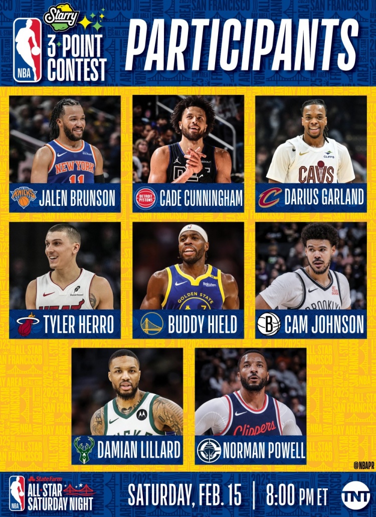  NBA全明星三分大賽名單：利拉德沖擊三連冠 希爾德、康寧漢姆在列