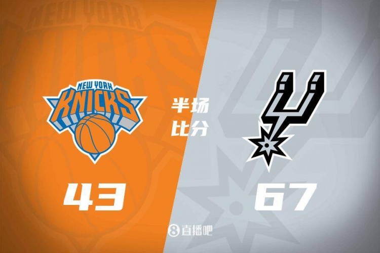  花了？馬刺半場(chǎng)4人得分上雙67-43領(lǐng)先尼克斯24分 唐斯19分